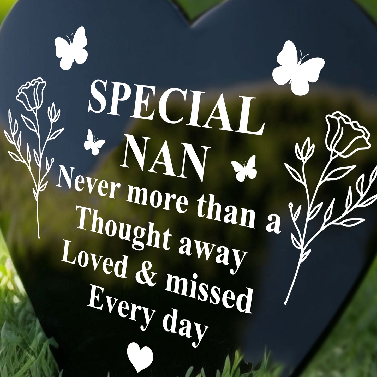 Special Nan Graveside Memorial Marker Acrylic Grave Heart Plaque