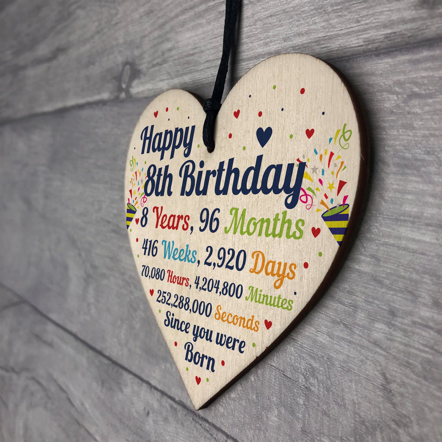 8th Birthday Gift For Boys Heart 8th Birthday Gift For Girls