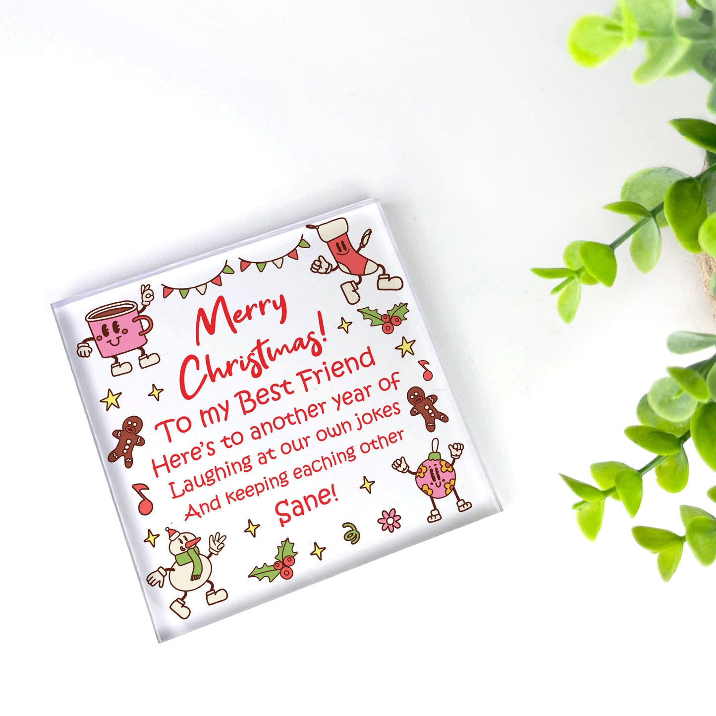 Best Friend Christmas Gift For Her Acrylic Plaque Friendship