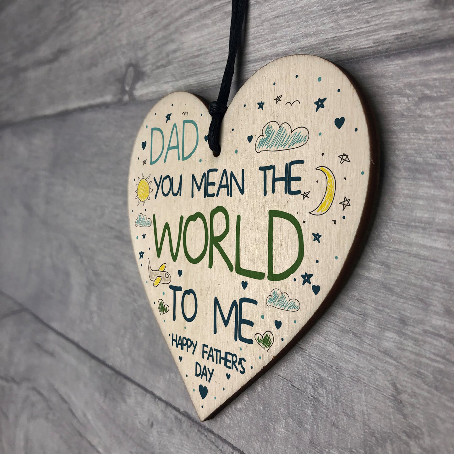 FATHERS DAY GIFTS Wooden Heart Dad Daddy Gift From Daughter