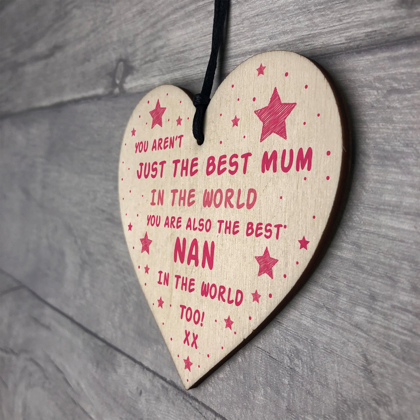 Best Mum Nan Gift For Birthday Wooden Heart Gift For Her
