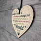 Daddy's Girl Wooden Heart Birthday FATHERS DAY Gift For Him