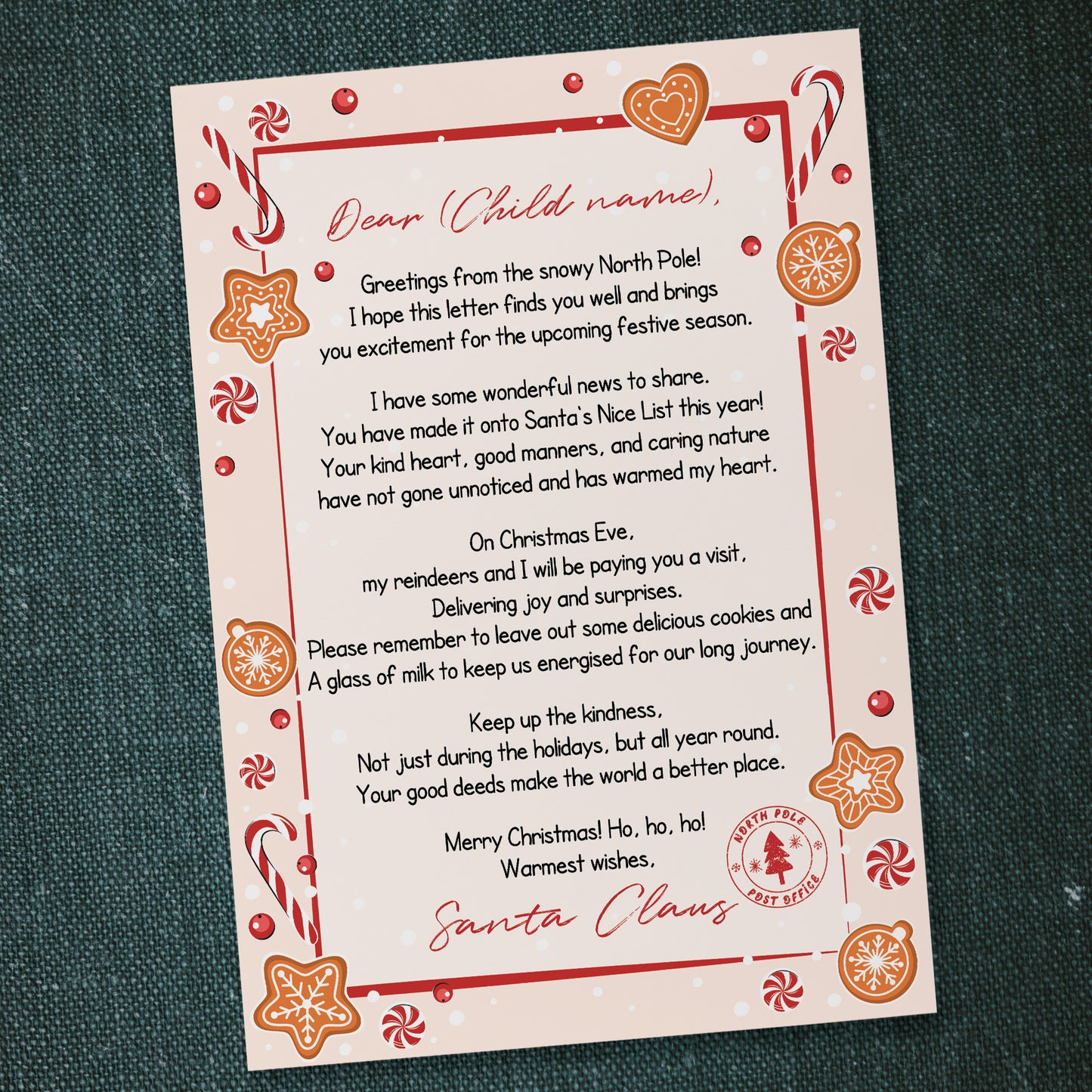 Personalised Letter From Santa, Christmas Eve Box Filler