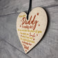 Bump Gifts Wooden Heart Dad Daddy Father Baby Son Daughter Card