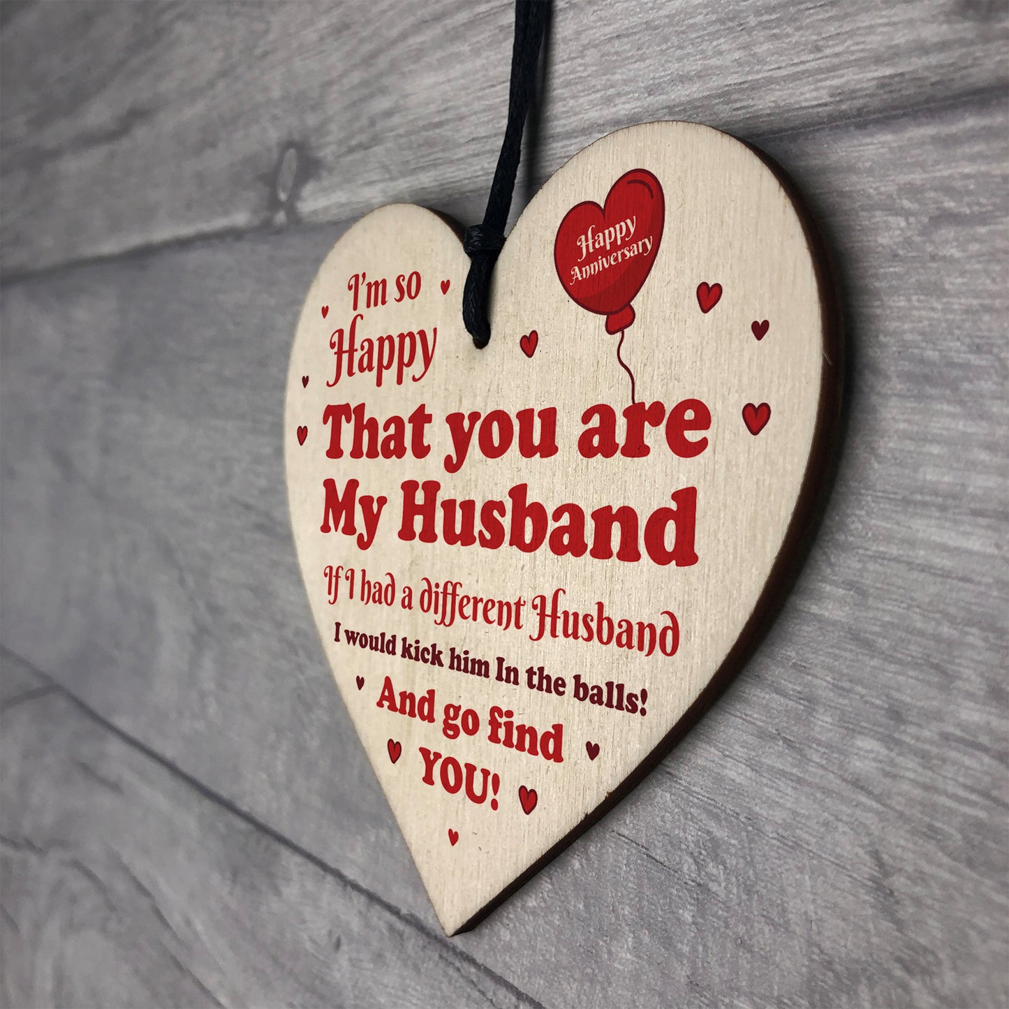 Funny Gift For Husband Wood Heart Anniversary Gift For Husband