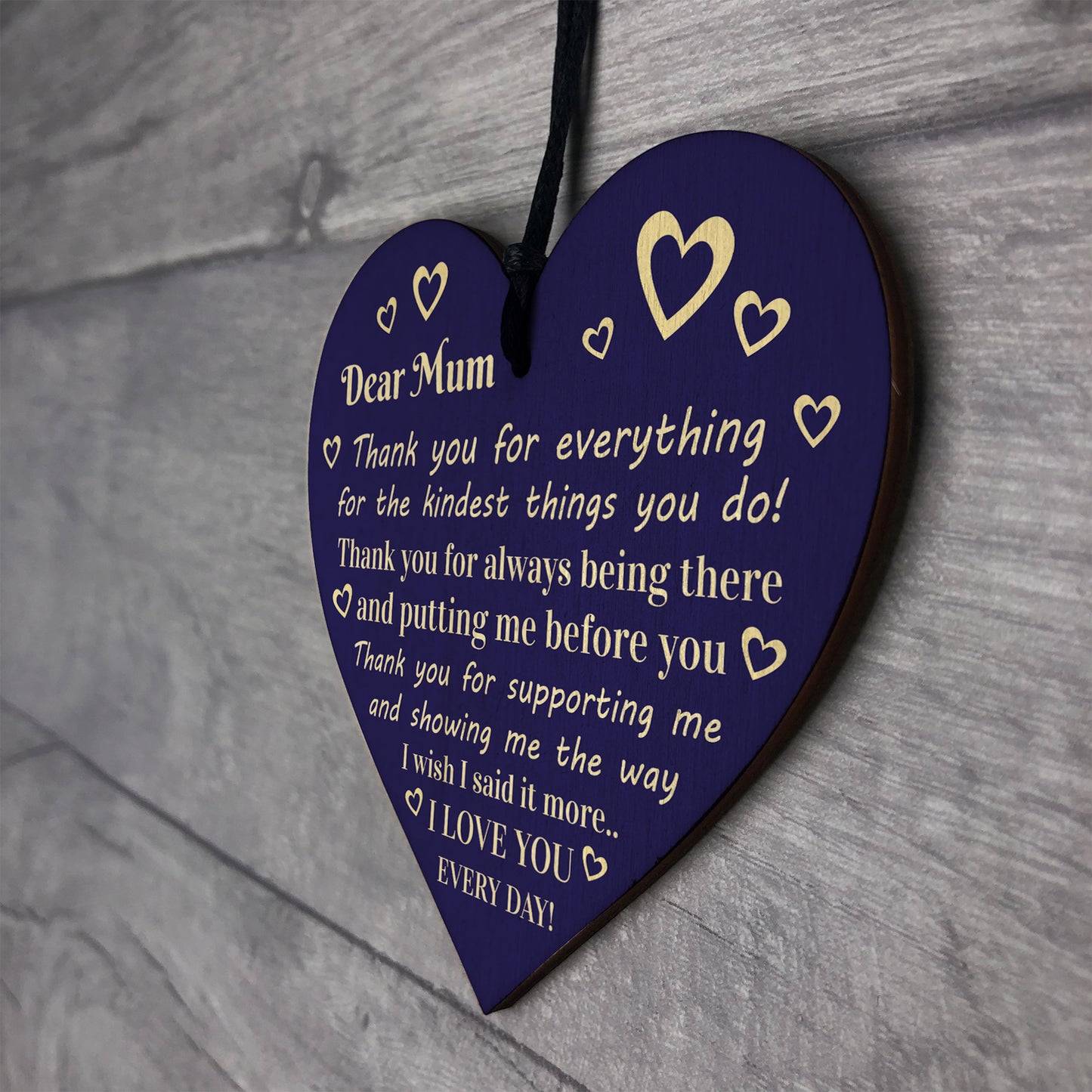 Mothers Day Birthday Gift For Mum Thank You Wooden Heart Gift