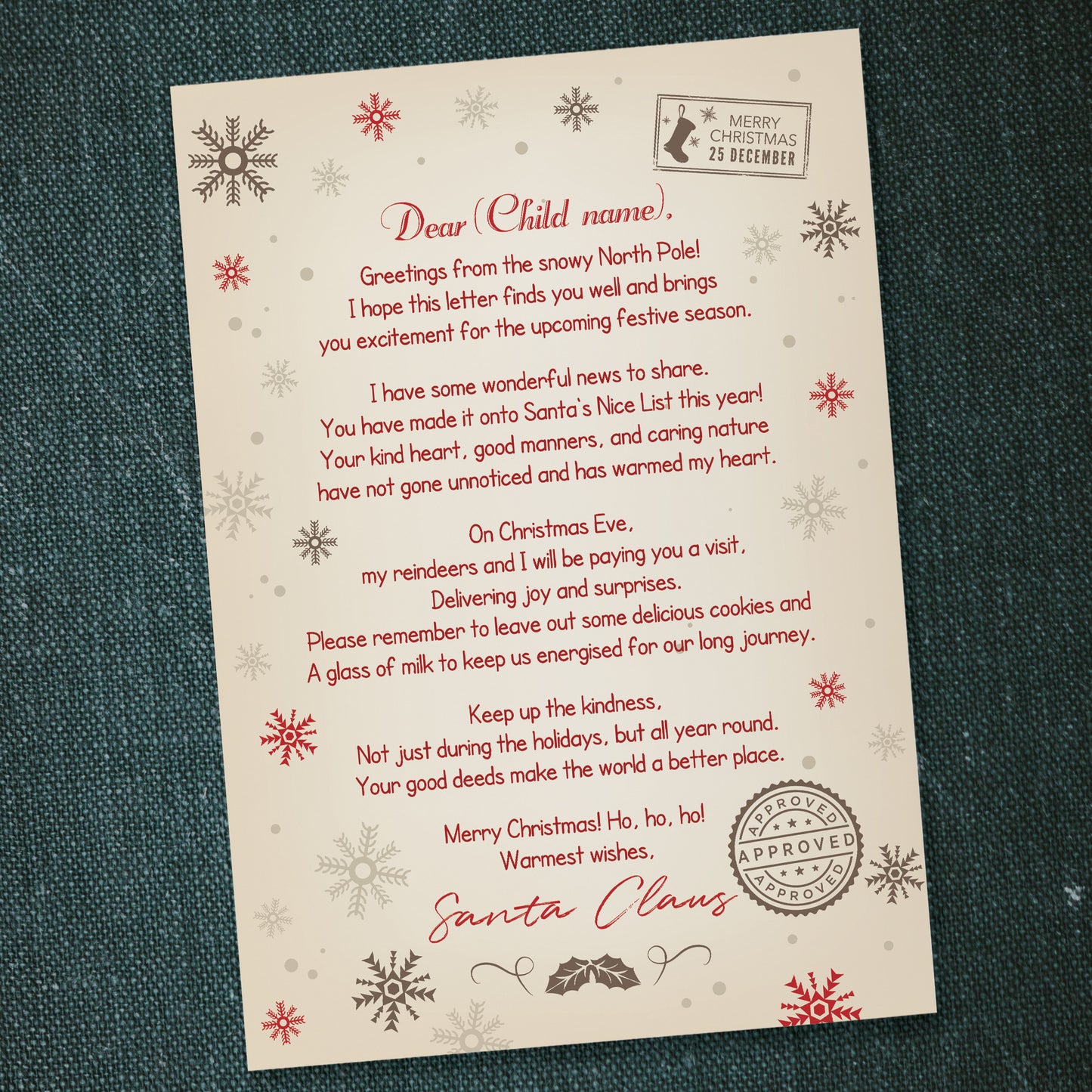 Letter From Santa For Christmas Personalised Christmas Eve Box