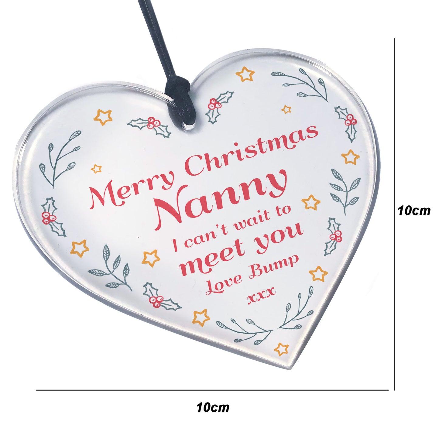 Christmas Gift For Nanny From Bump Acrylic Heart Bump Gifts