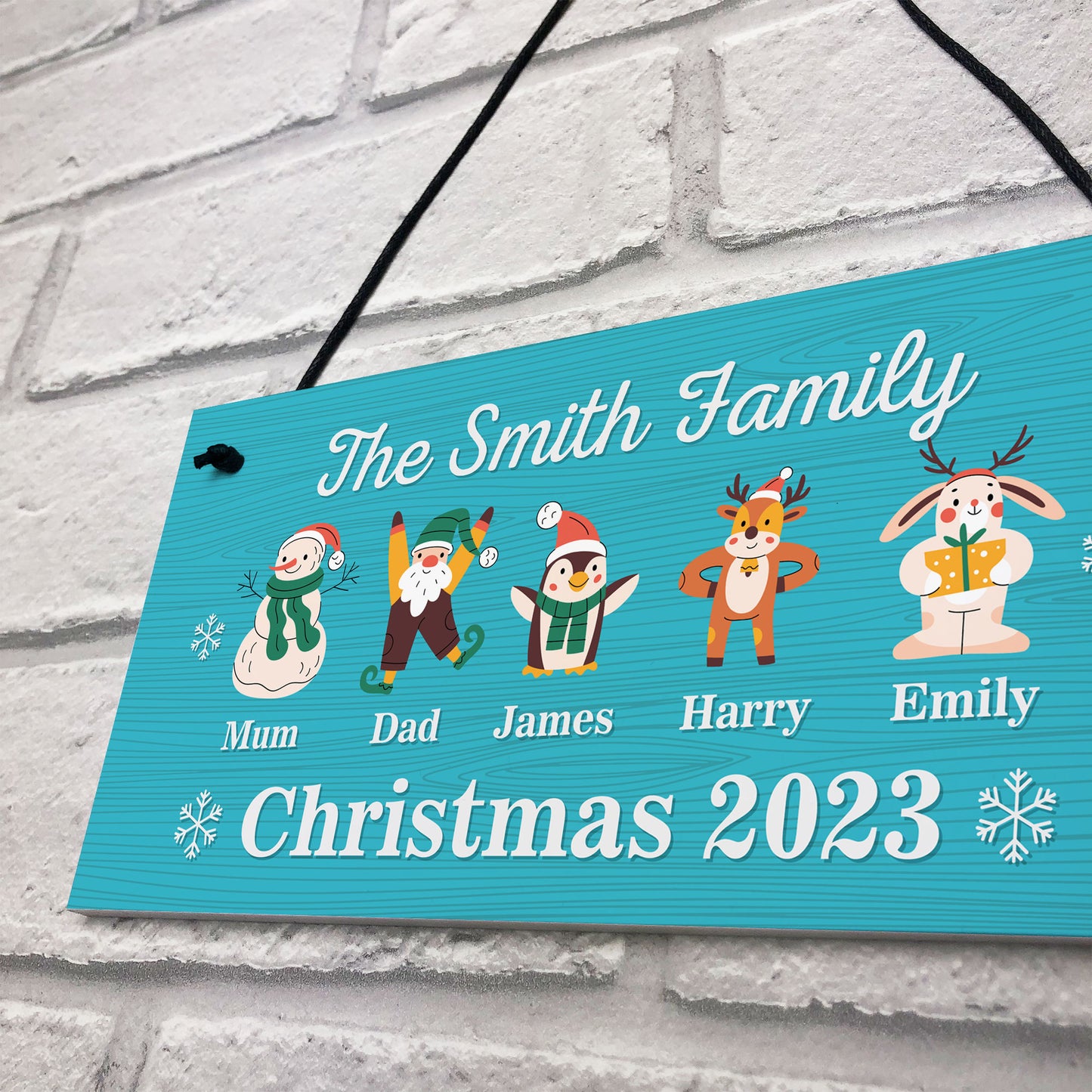 Personalised Christmas Decoration For Family Christmas Sign