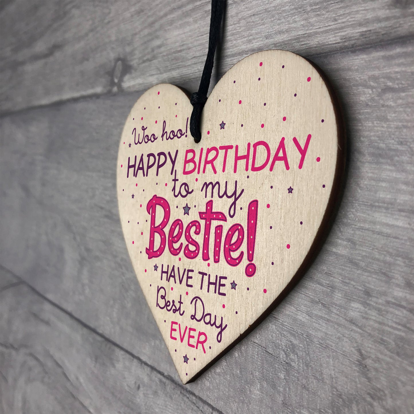 Birthday Friendship Best Friend Gift Wood Heart Plaque Thank You