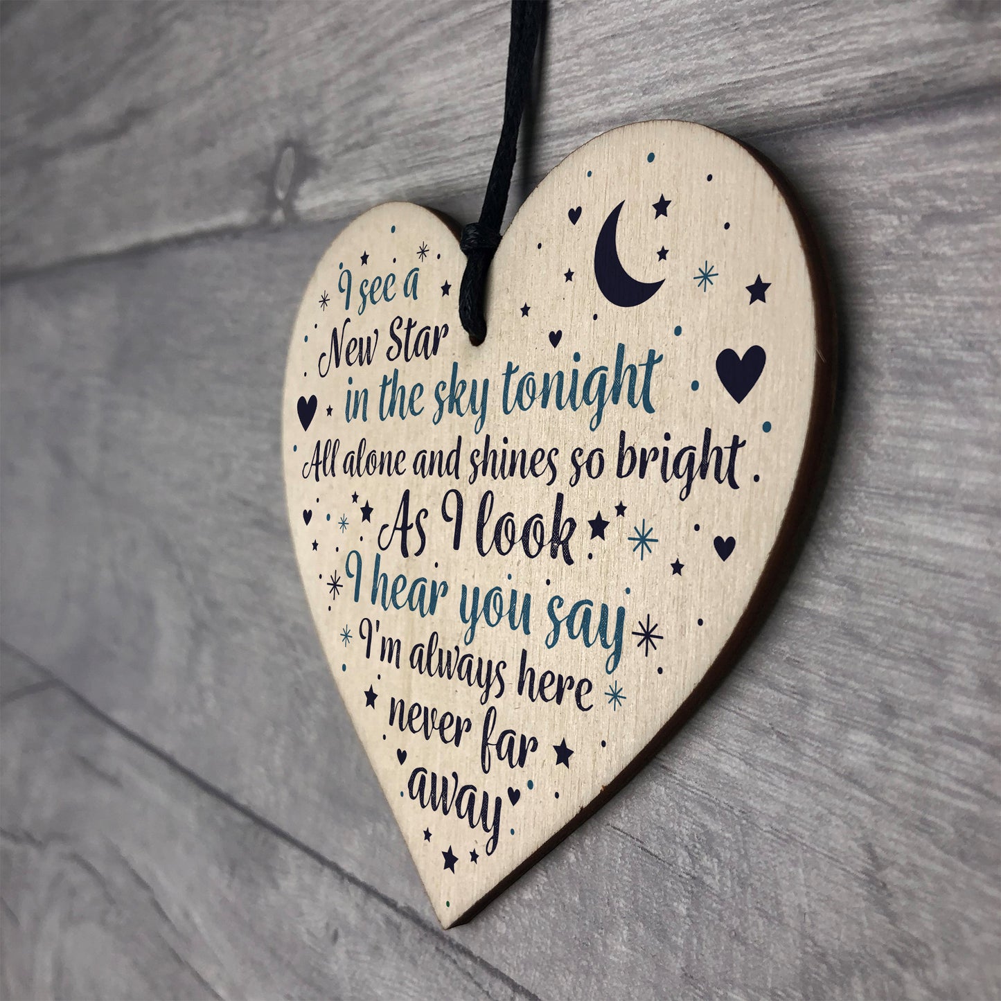 Mum Dad Nan Grandad Christmas Memorial Ornaments Wood Heart