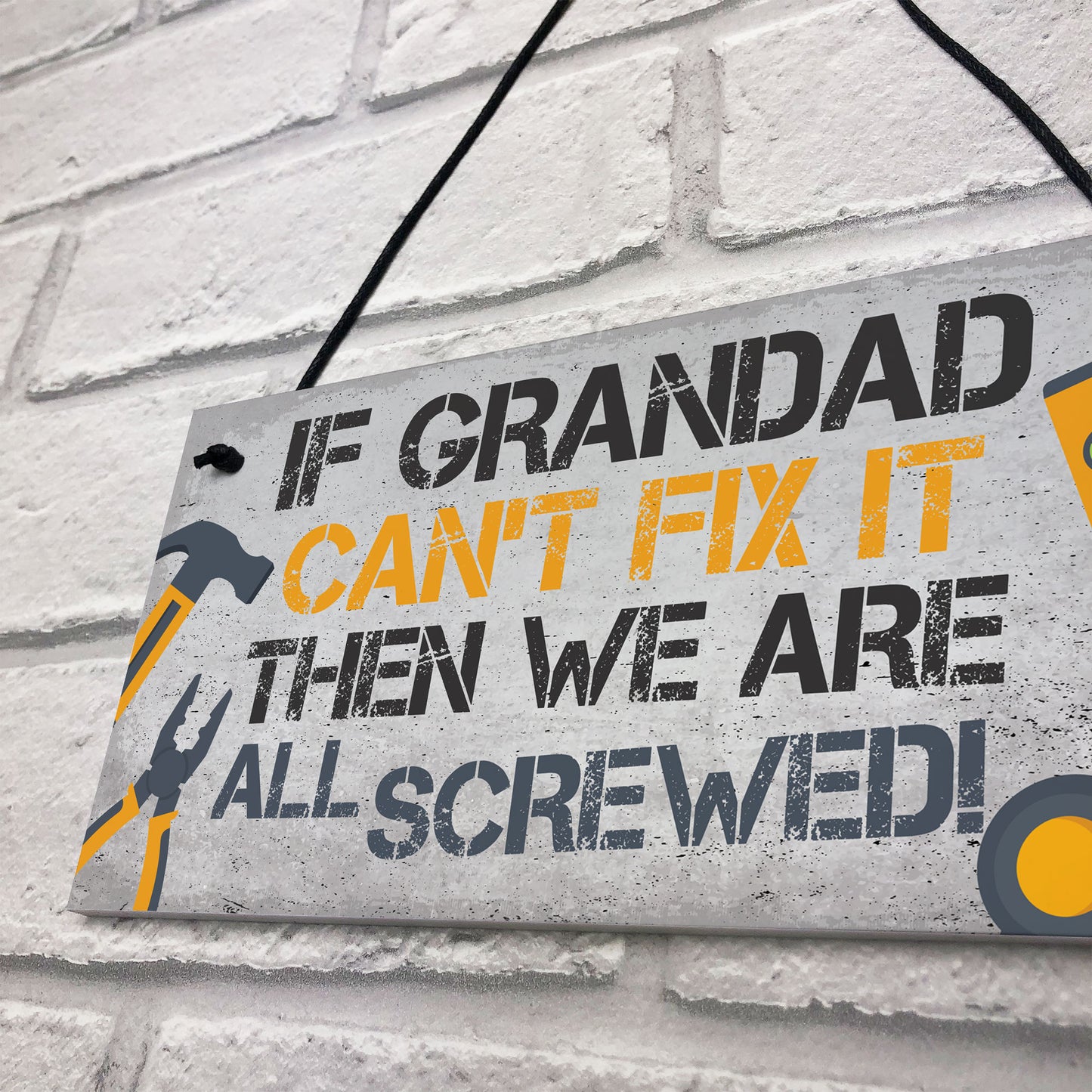 Grandad Fix It Man Cave Sign Garage Shed Wall Sign Birthday Xmas