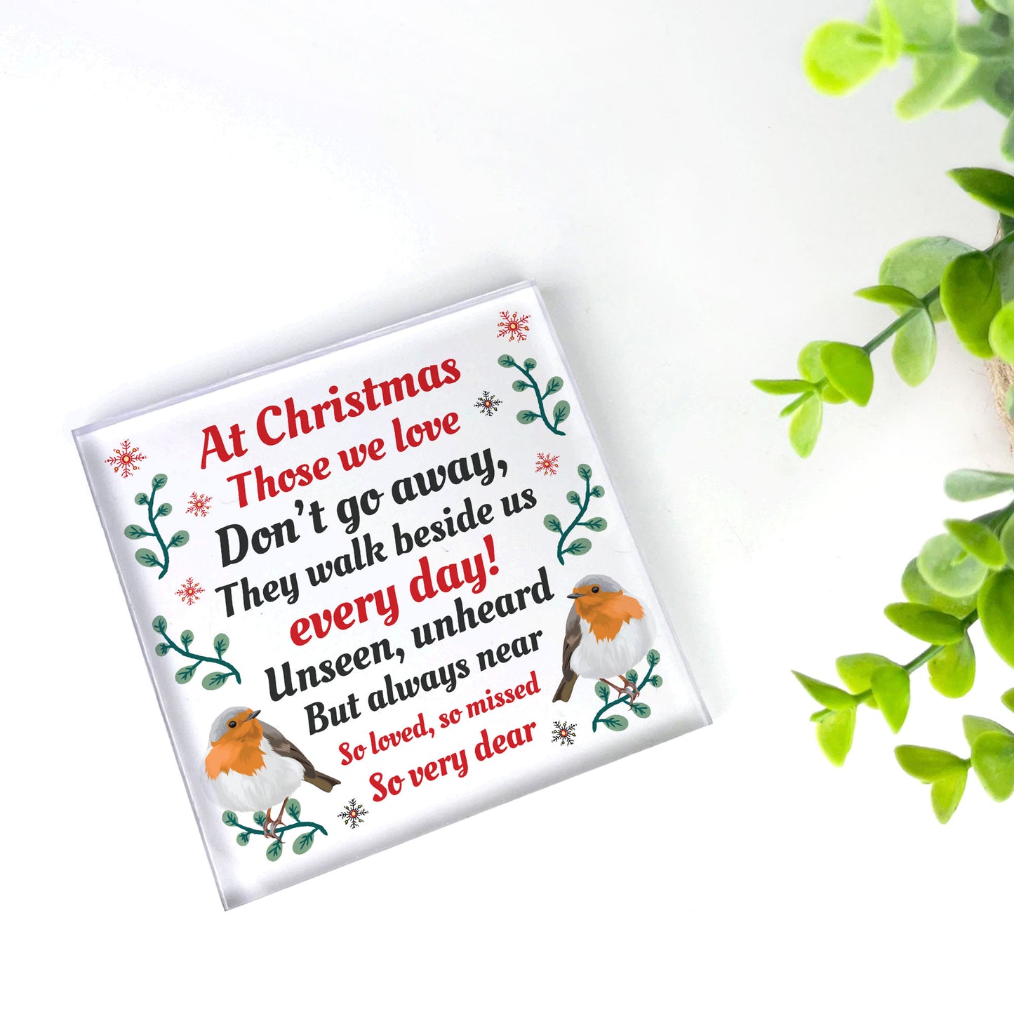 Memorial Remembrance Christmas Plaque In Loving Memory