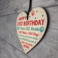 Funny 21st Birthday Card Wooden Hanging Heart Twenty One Gift