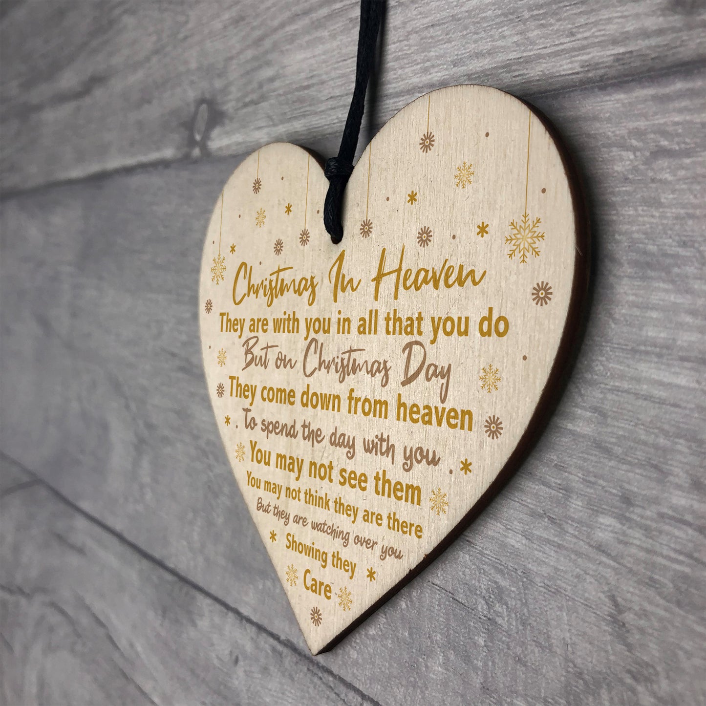 Christmas In Heaven Xmas Tree Decoration Memorial Quote Heart