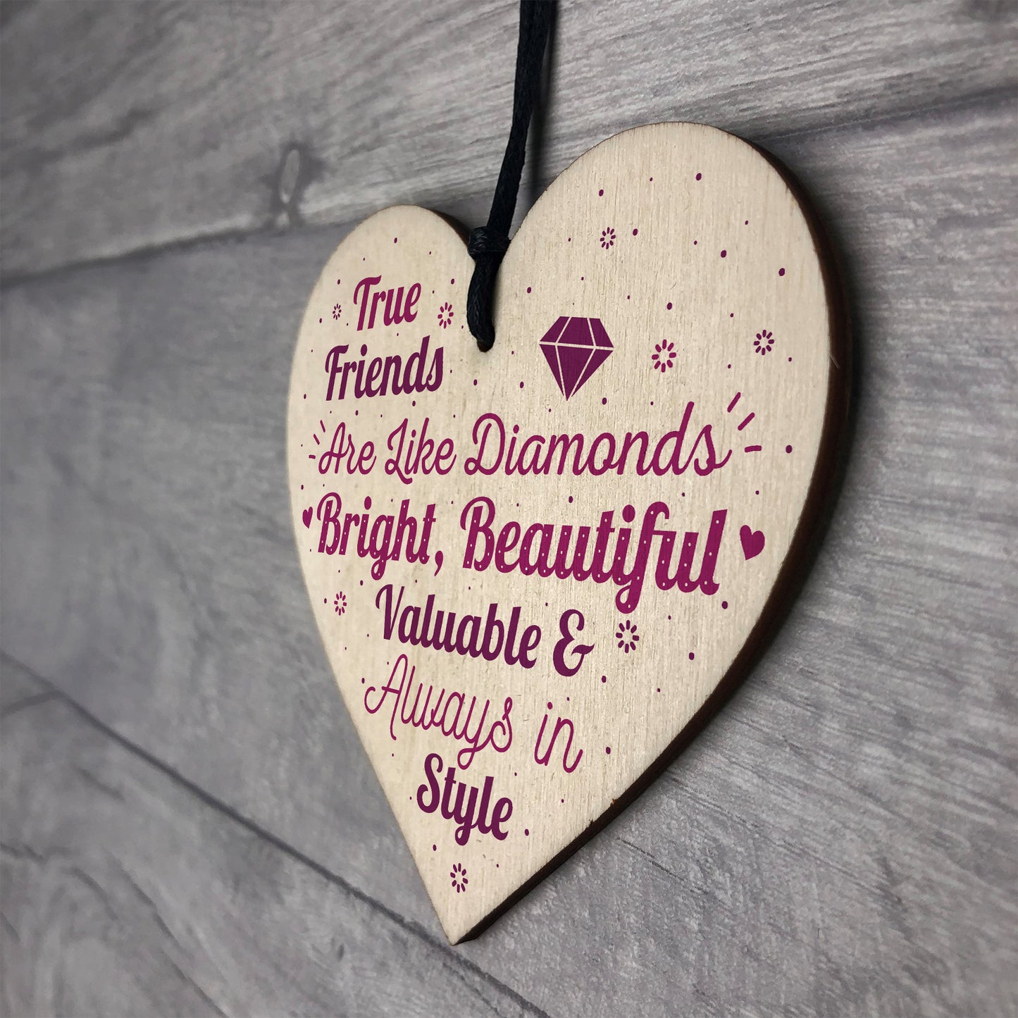 True Friends Friendship Gift Handmade Wooden Heart Birthday Gift