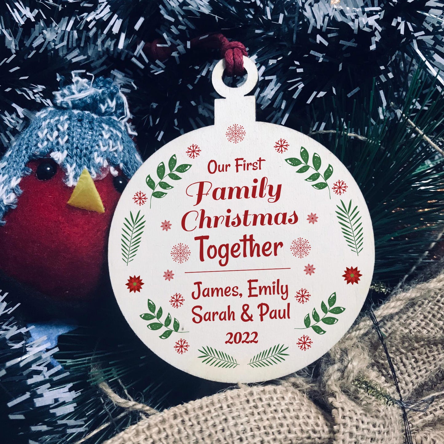 Personalised Bauble Family Christmas Decoration Gift For Family
