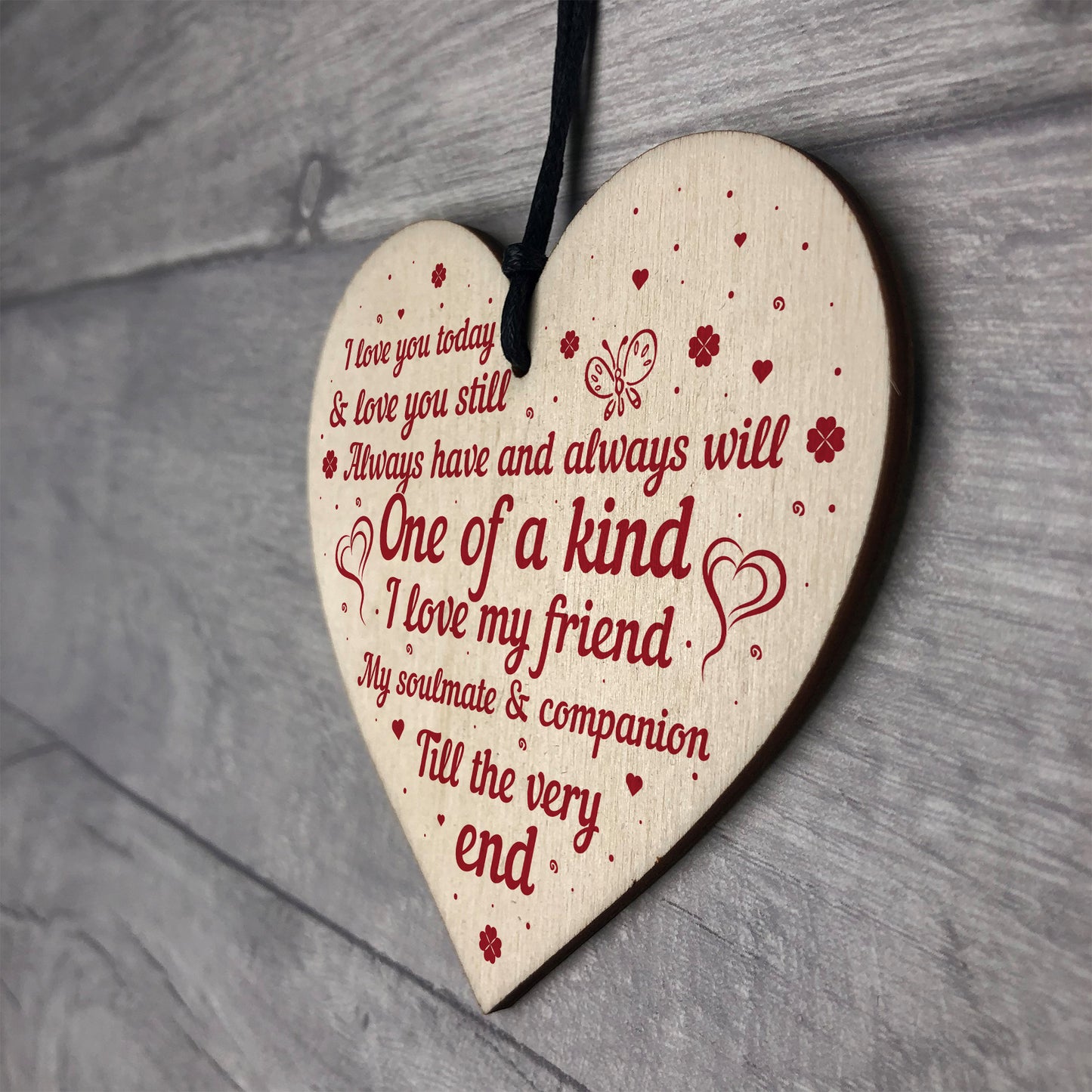 Soulmate Wooden Heart Gifts For Him Her Anniversary Gift