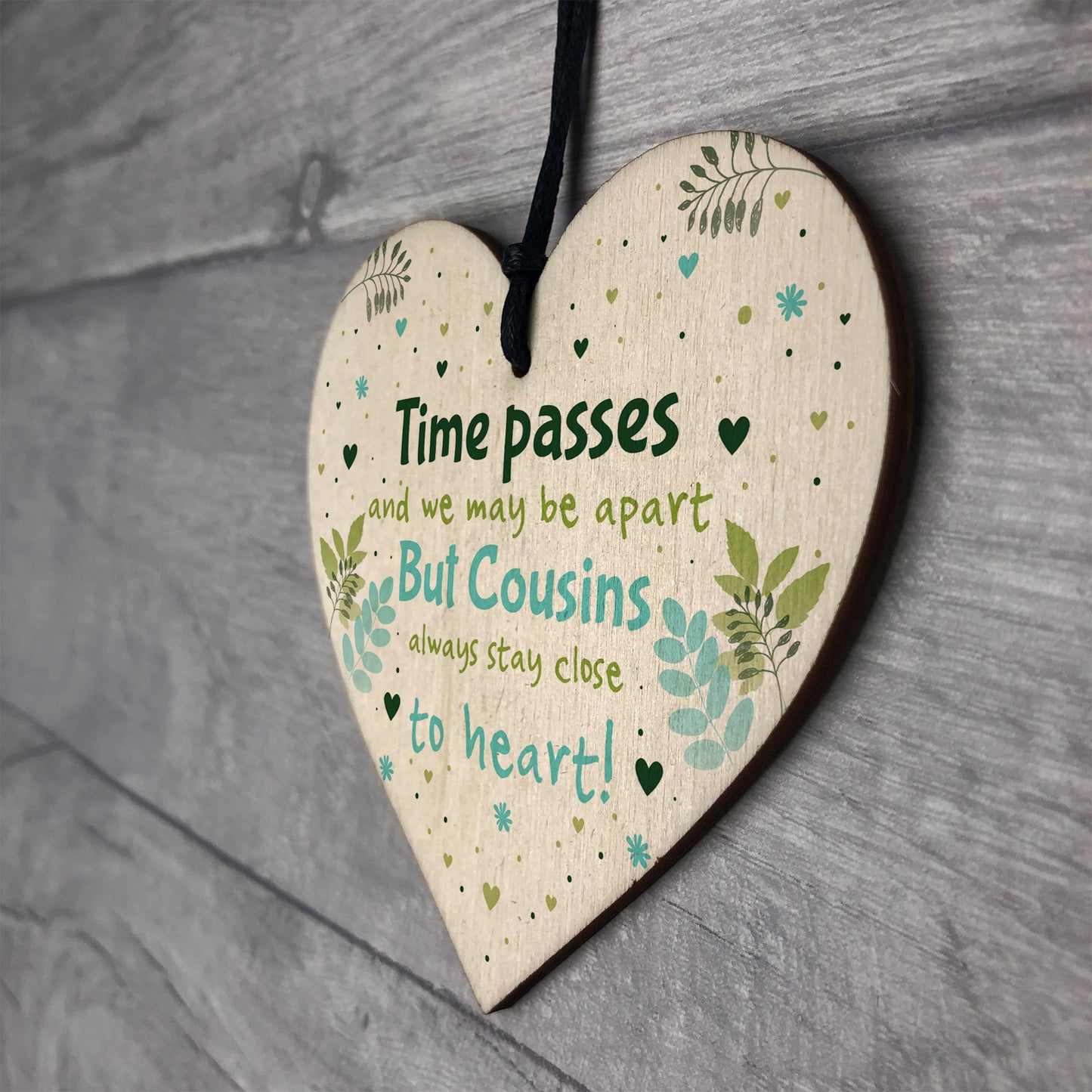 Cousin Birthday Xmas Gift Wooden Heart Plaque Gift For Boy Girl