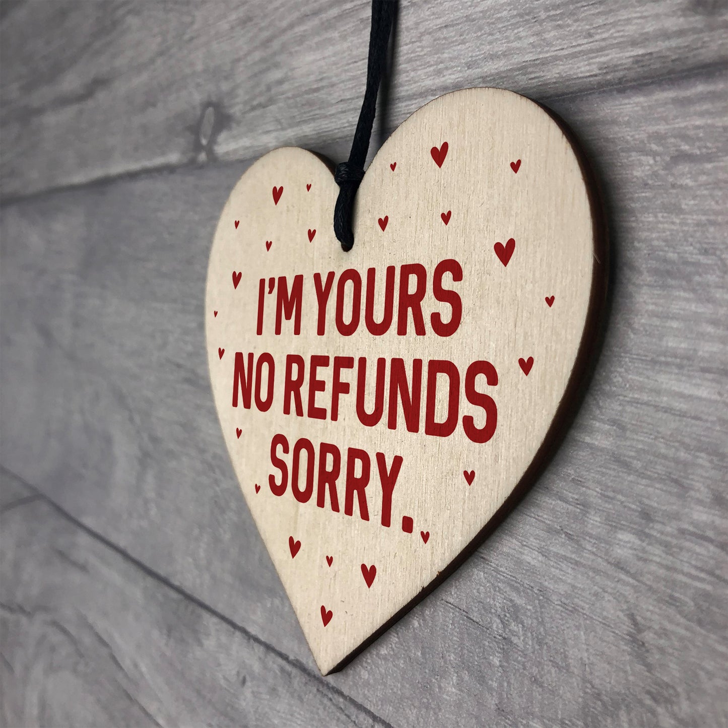 Funny Gift For Boyfriend Girlfriend Husband Wife Wood Heart