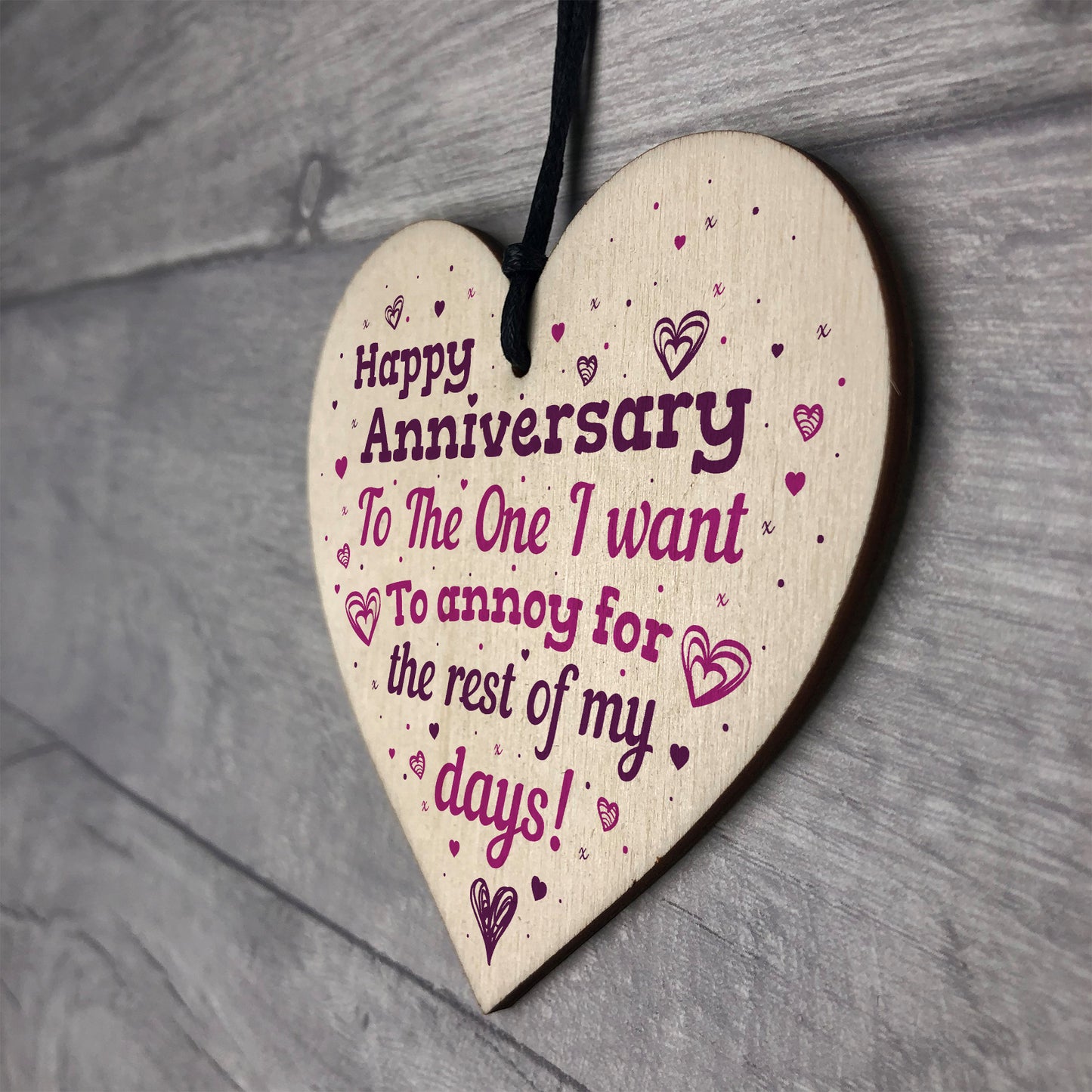 Handmade Wedding Anniversary Wood Heart Plaque Gift For Him Her