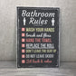 Bathroom Rules Funny Toilet Door Wall Sign Novelty Joke Plaque
