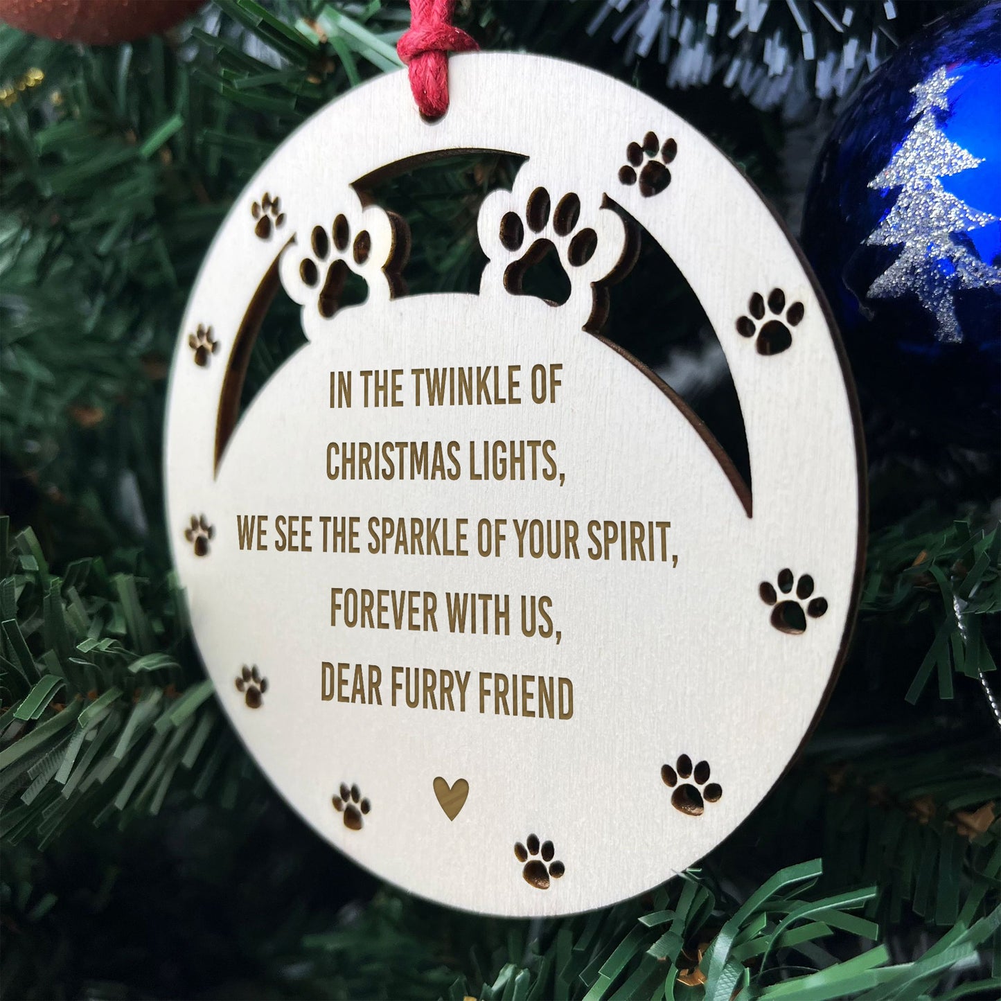 Christmas Tree Decoration Wooden Pet Memorial Decoration Dog Cat