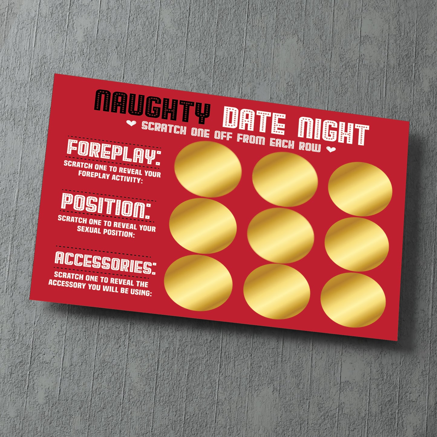 Naughty Date Night Scratch Card Valentines Day Anniversary Gift