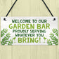 Garden Bar Sign Bundle 3 Pieces Garden Home Bar Shed Gifts