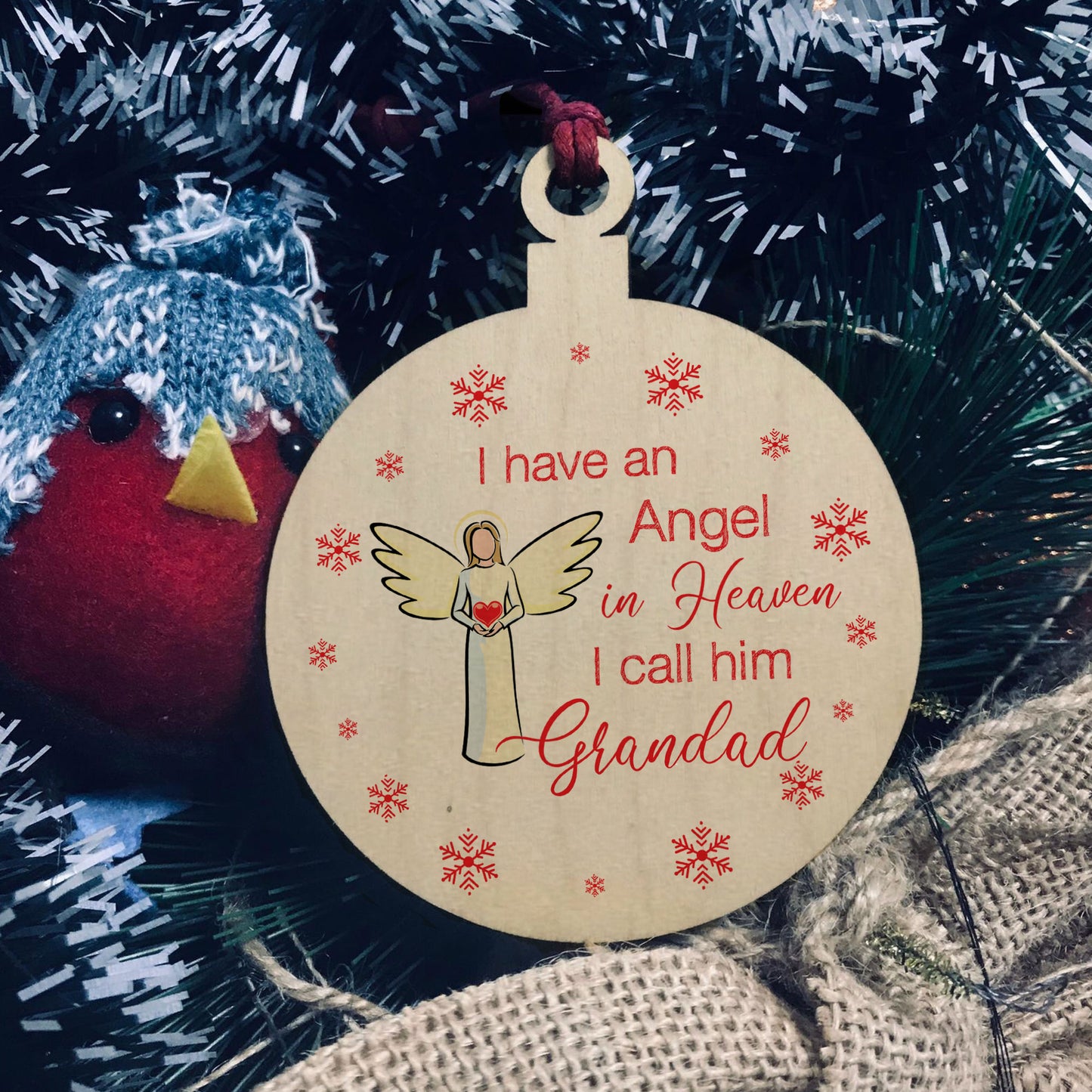 Remembrance Bauble Christmas Tree Decoration For Grandad
