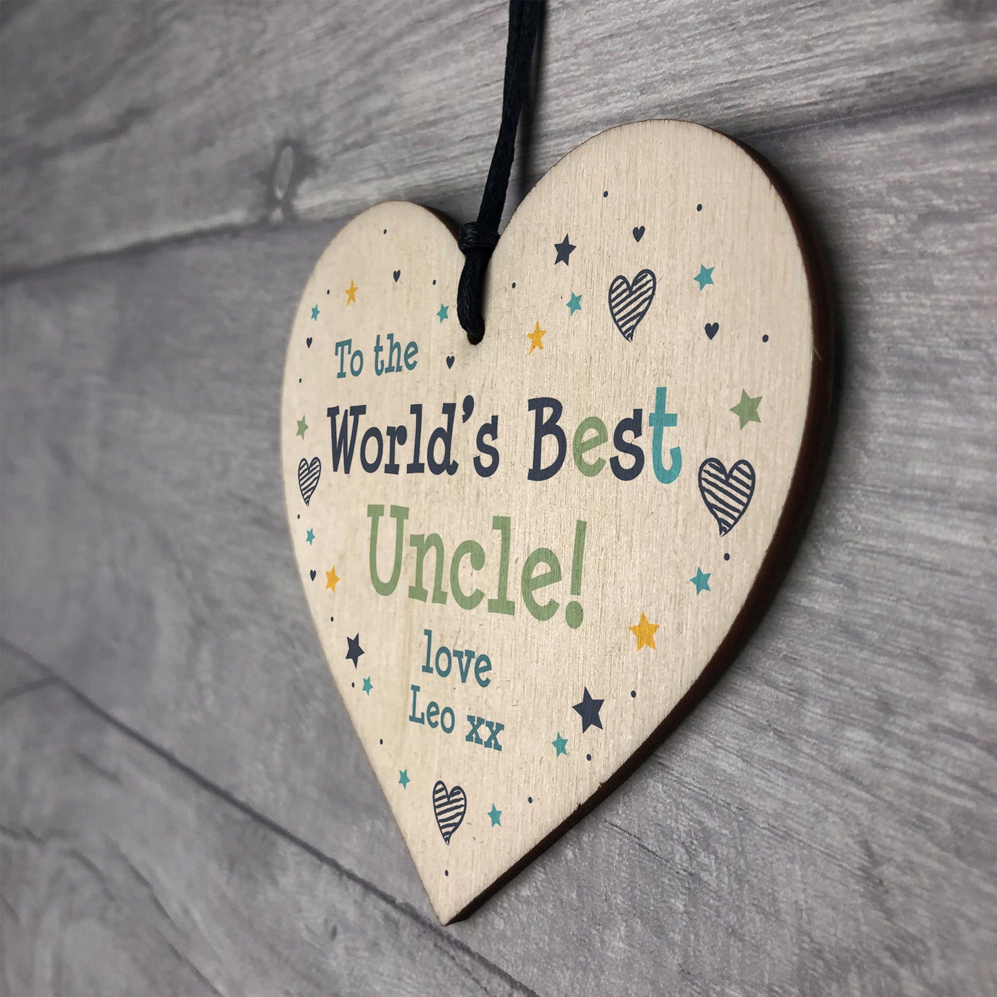 Uncle Gifts For Birthday Wood Heart Thank You Gift Personalised