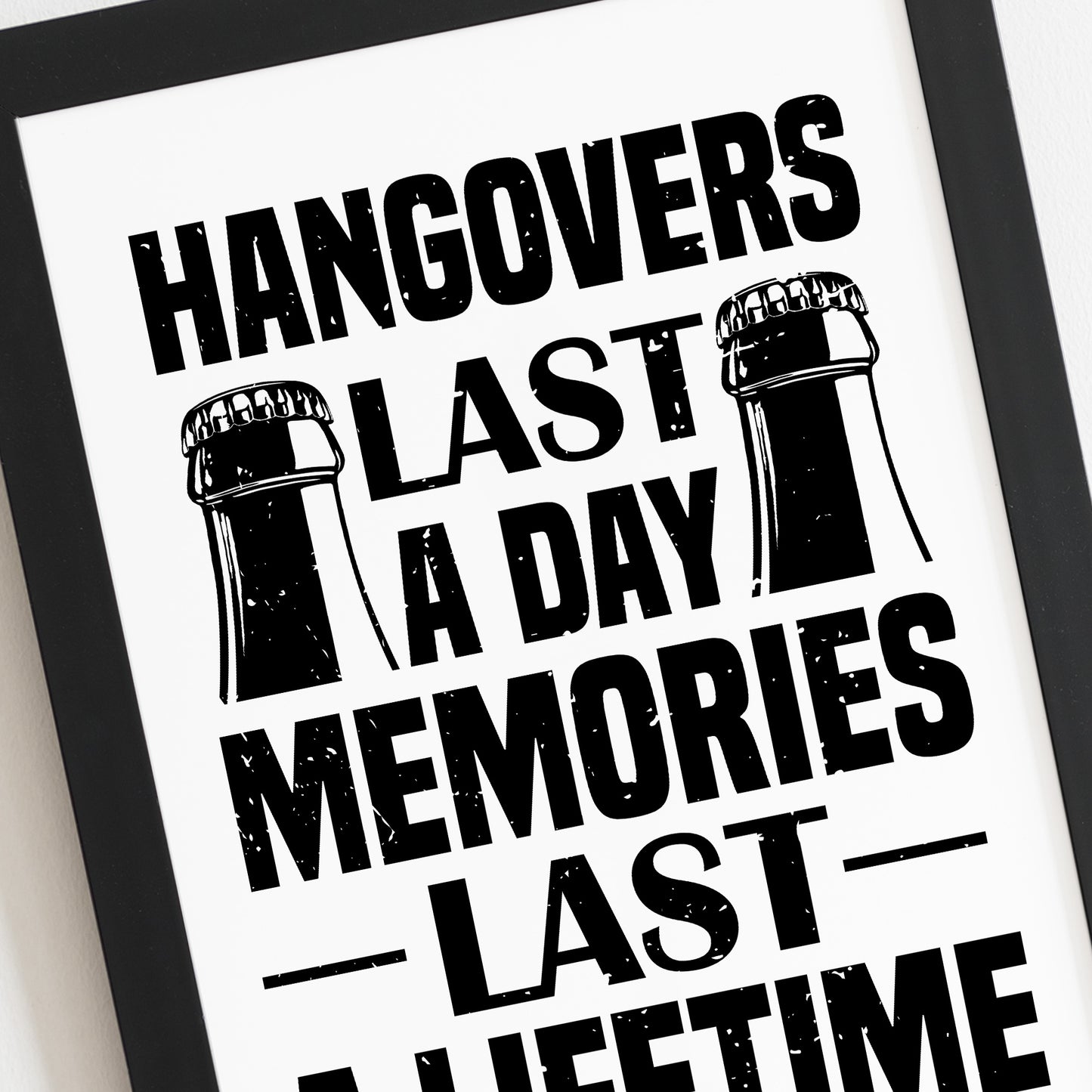 Funny Alcohol Sign Bar Signs For Home Man Cave FRAMED Print
