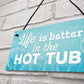 Novelty Hot Tub Sign Garden Hanging Wall Outdoor Plaque Jacuzzi