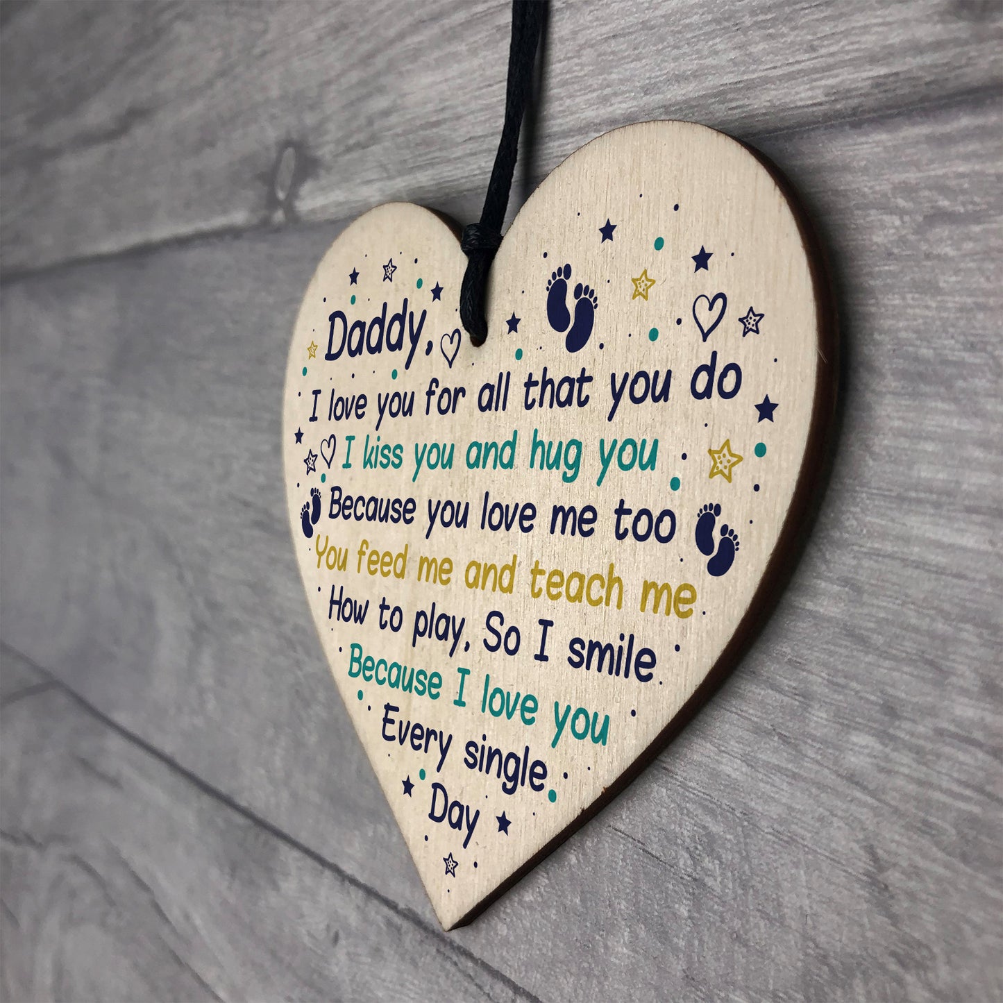 Dad Birthday Christmas Daddy To Be Wooden Heart From Bump Baby
