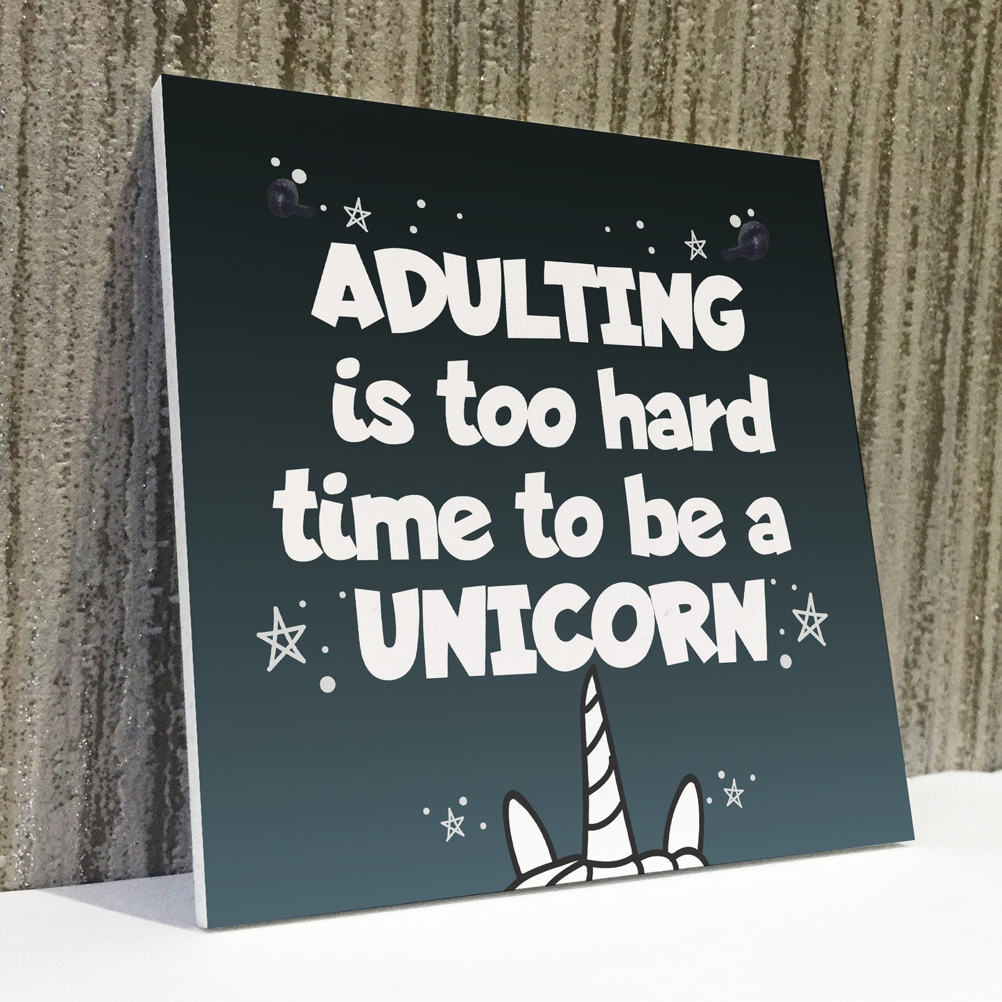 Adulting Is Too Hard - Unicorn Wall Bedroom Plaque Sign Funny