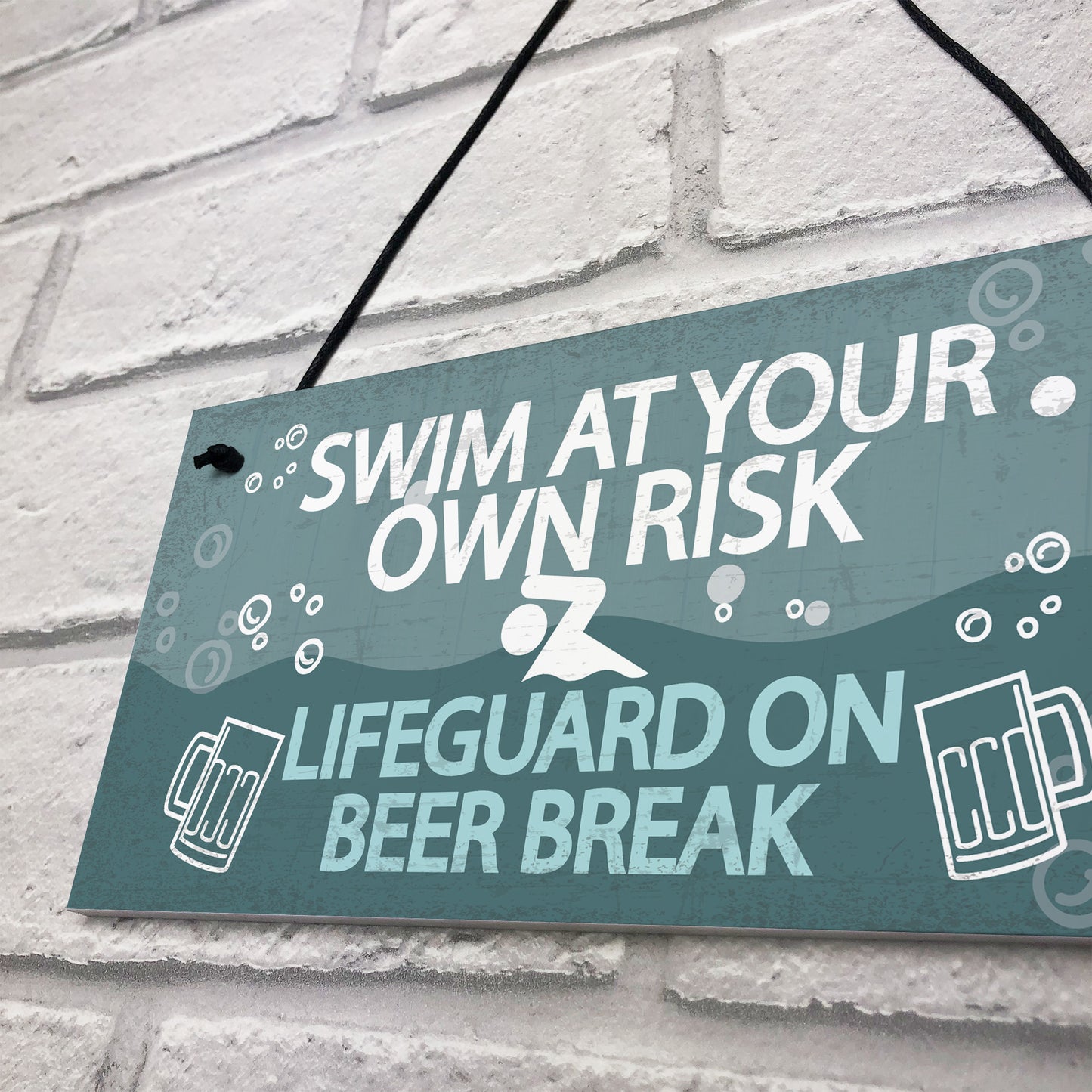 Funny Swim At Own Risk Hot Tub Pool Jacuzzi Garden Shed Plaque