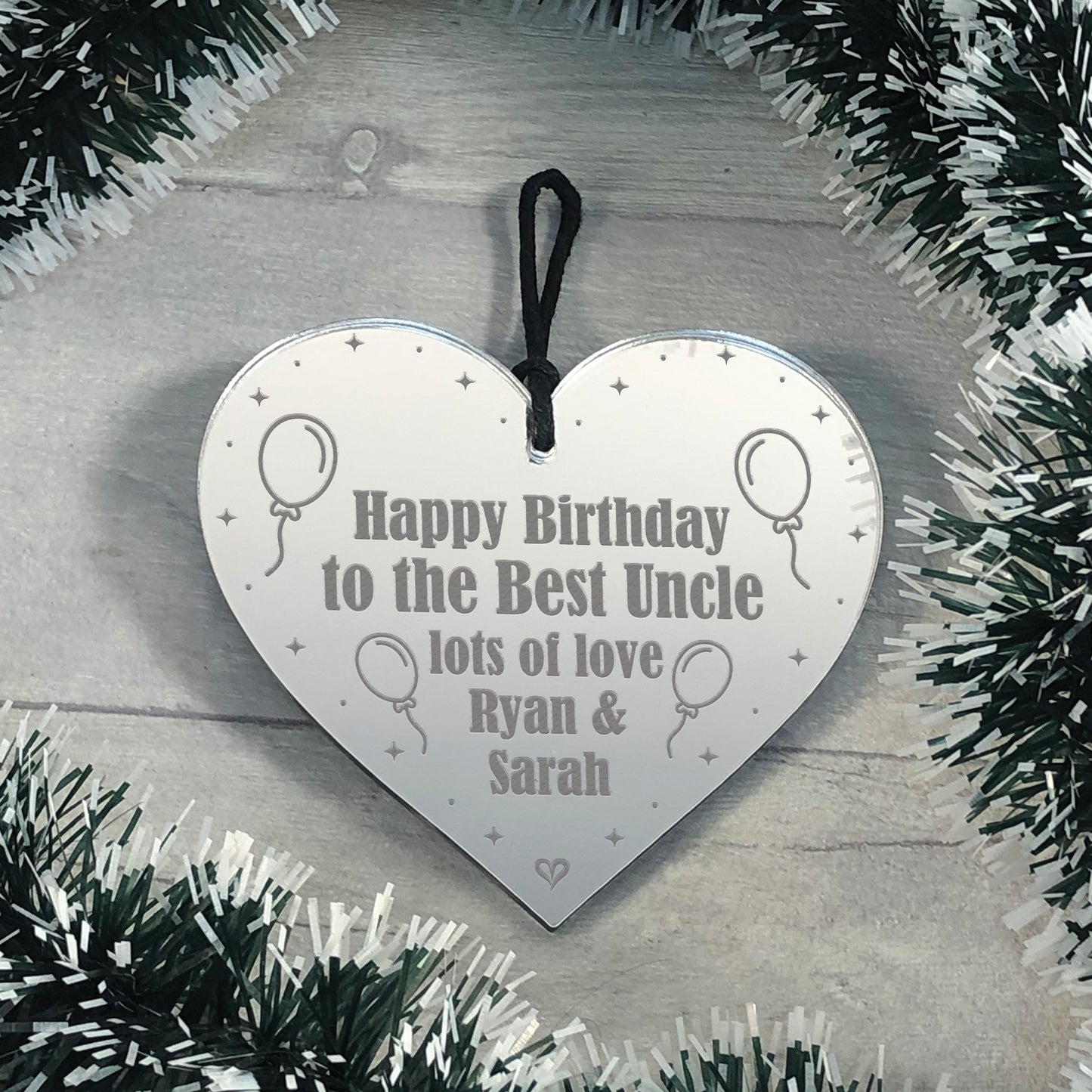 Best Uncle Birthday Gift Personalised Engraved Heart Gift