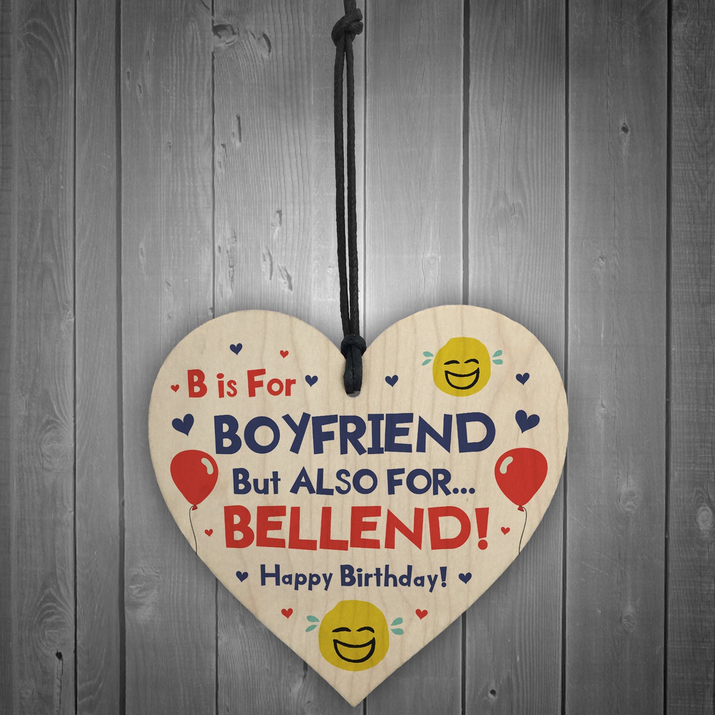 Funny Boyfriend Gift For Birthday Wood Heart And Card Joke Rude