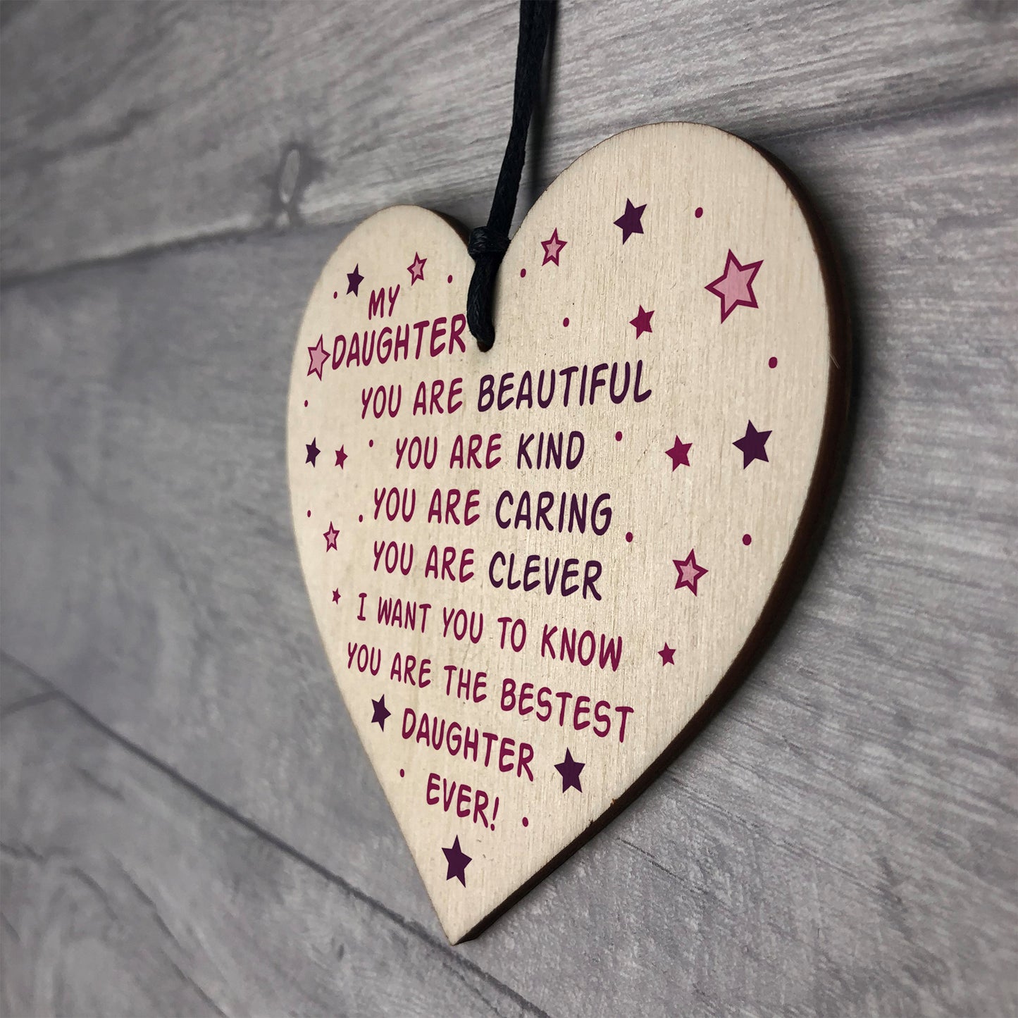 Novelty Daughter Gifts Wooden Heart Gift For Birthday Christmas