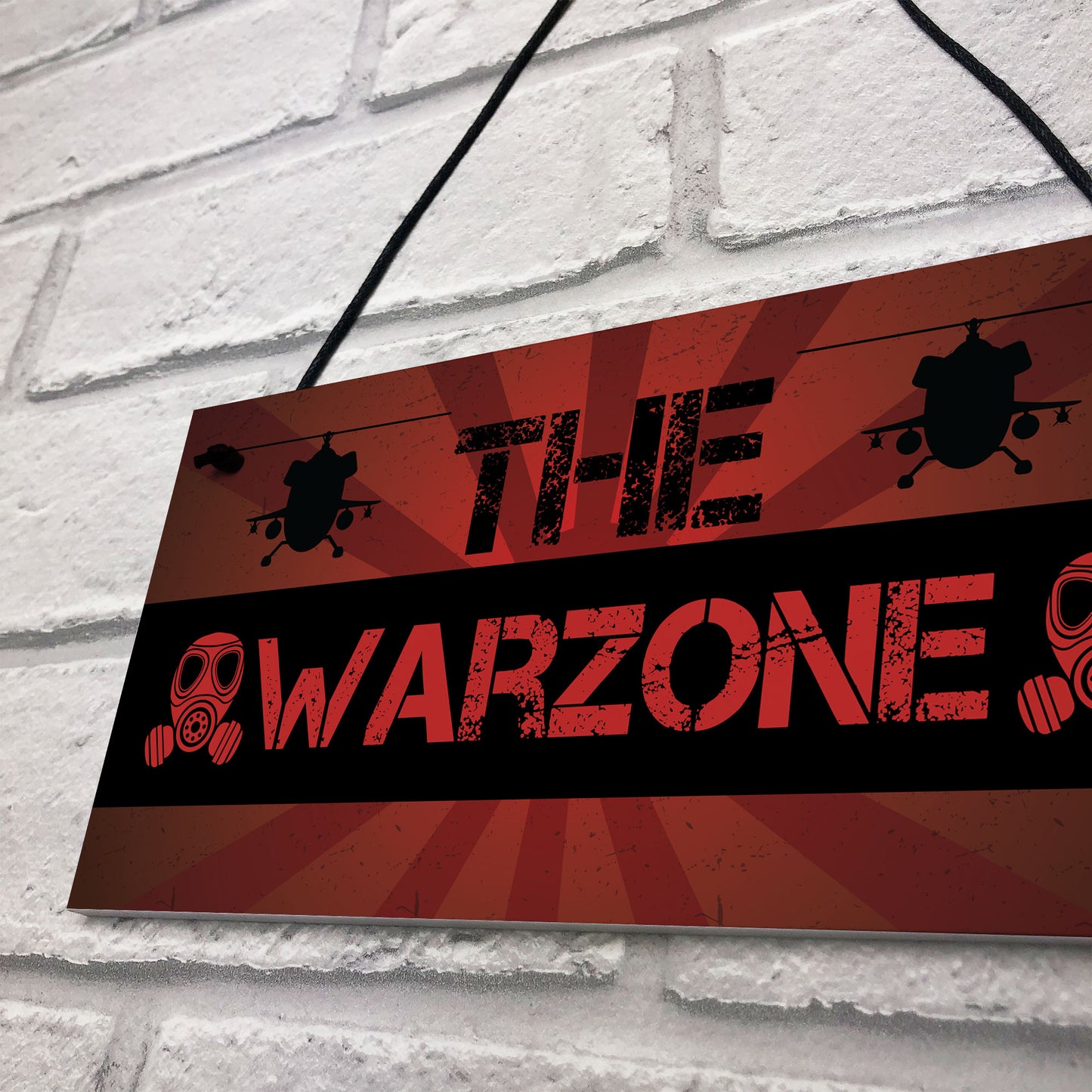 THE WARZONE Boys Gaming Bedroom Man Cave Sign Gift For Him