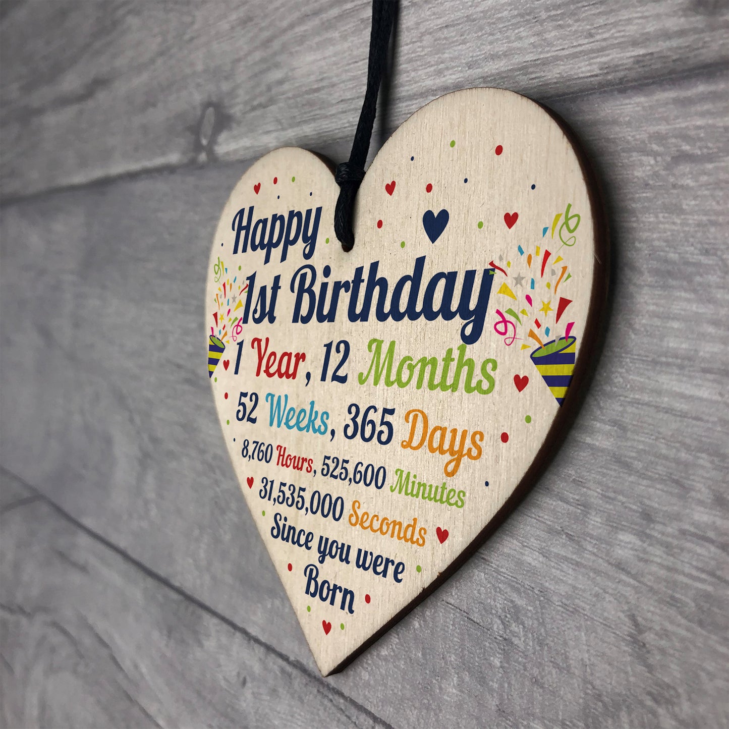 1st Birthday Gifts 1st Birthday Wood Heart Gift For Baby Child