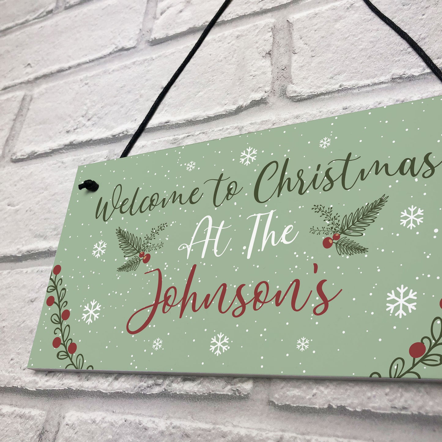 Welcome Sign Personalised Christmas Decoration Gift For Family