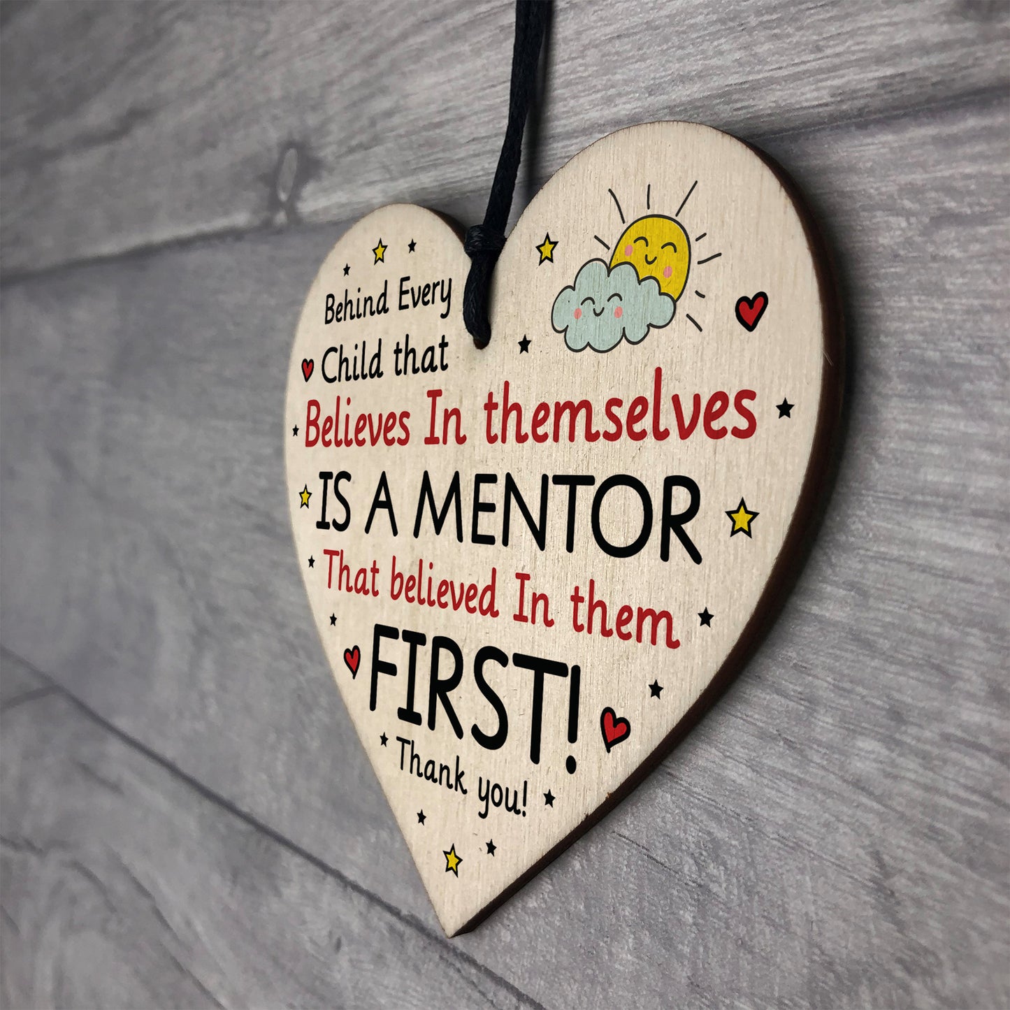 Mentor Gift Special Thank You Gift Wood Hanging Heart Friendship
