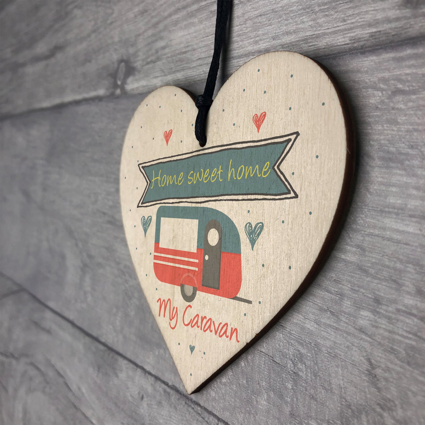 Caravan Home Sweet Home Wooden Plaque Funny Retirement Gift