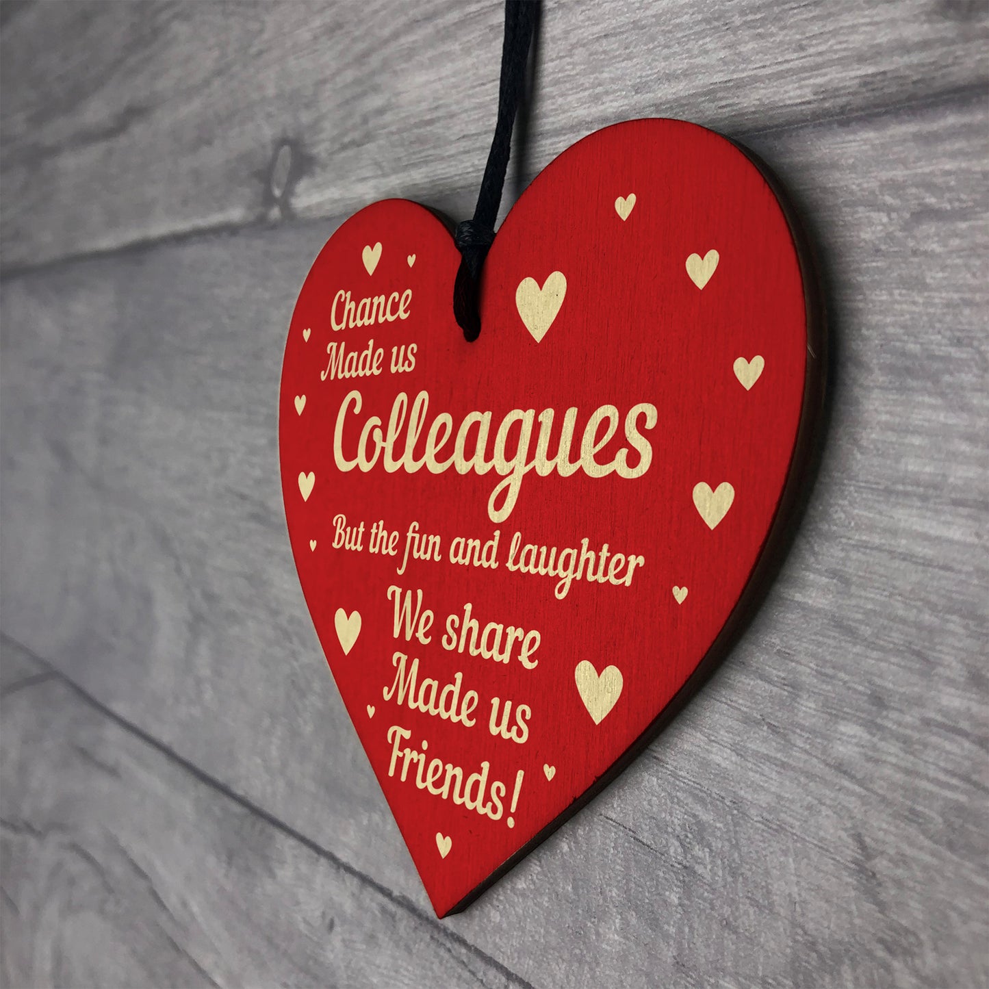 Chance Made Us Colleagues Gift Wood Heart Leaving Job Friend