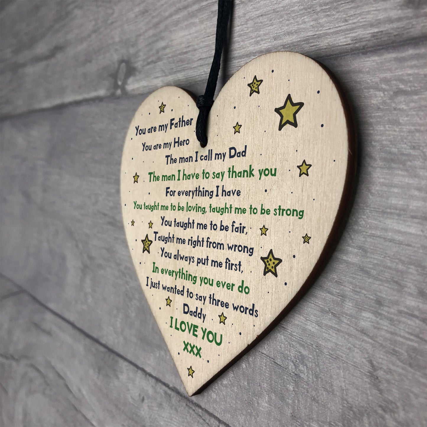 Handmade Daddy Gifts Wooden Heart Gift For Daddy Birthday