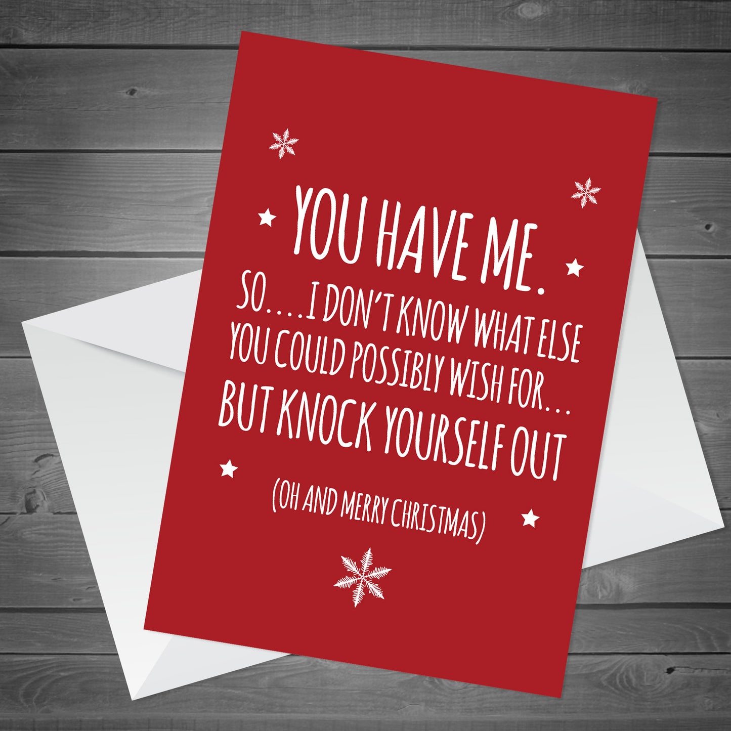 Christmas Card and Wooden Heart Gift For Boyfriend Husband Funny