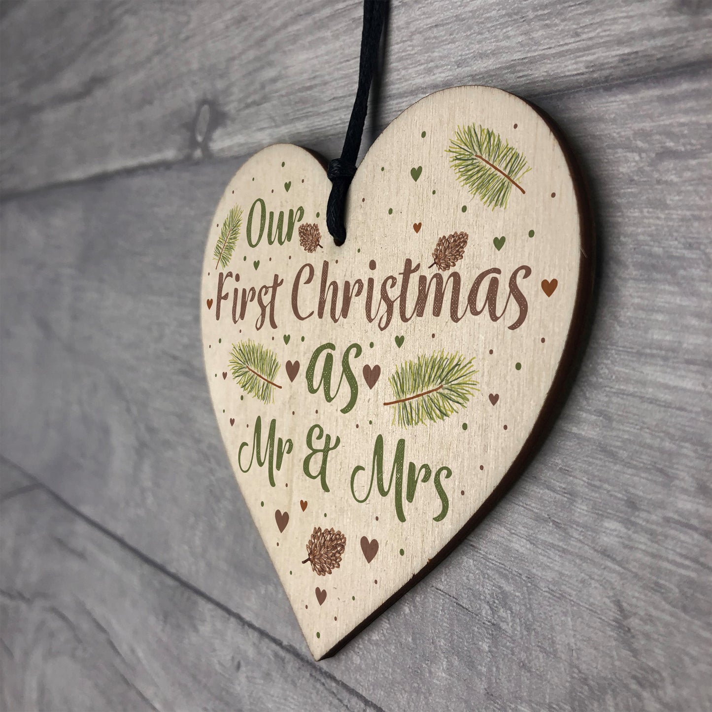 First Christmas Mr and Mrs Tree Bauble Wedding Anniversary Gifts