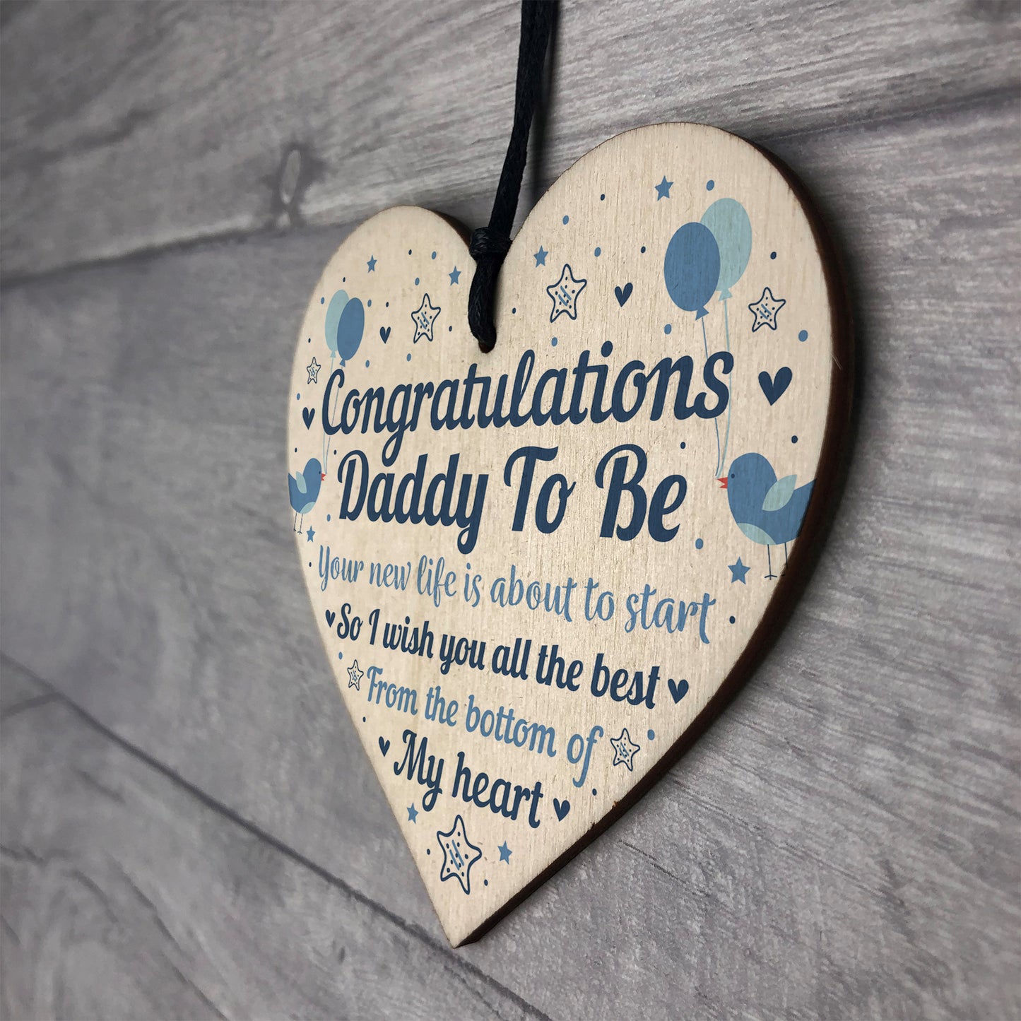 Daddy To Be Gift Wooden Heart Congratulations Gift Baby Shower