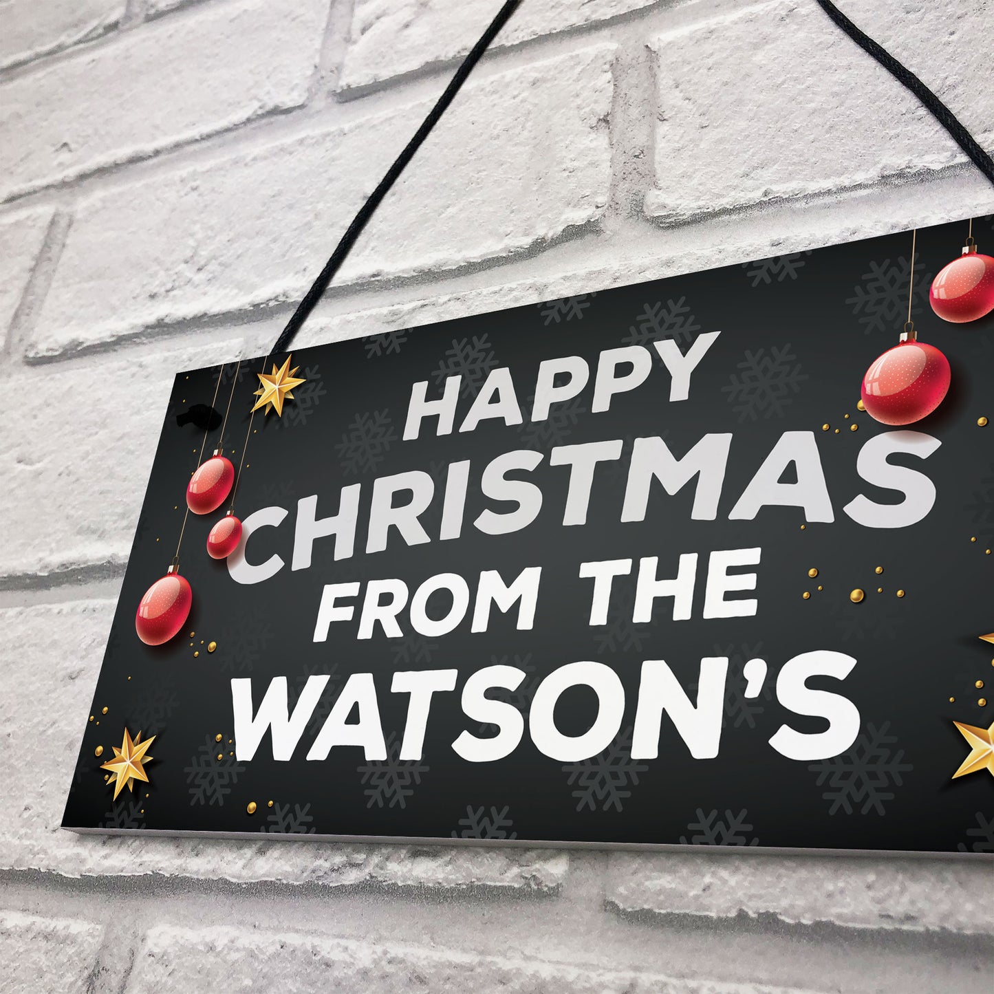 Happy Christmas From The 'Surname' Plaque Personalised Sign